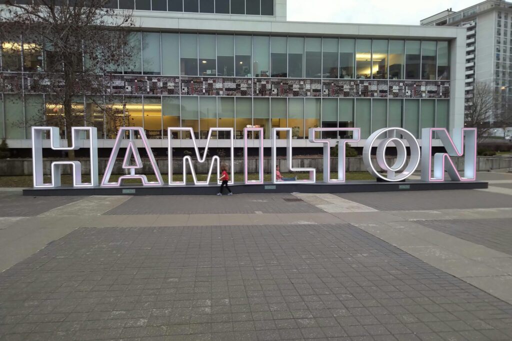 image of the hamilton sign in downtown hamilton